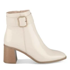 Bottines BEIGE Femme Motif Vernis Boucle