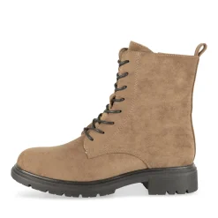Bottines BEIGE Femme Motif Uni Lacets