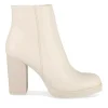 Bottines BEIGE Femme Motif Uni Fermeture éclair