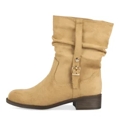 Bottines BEIGE Femme Motif Uni A Enfiler