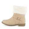 Bottines BEIGE Femme Motif Fausse Fourrure Fermeture éclair