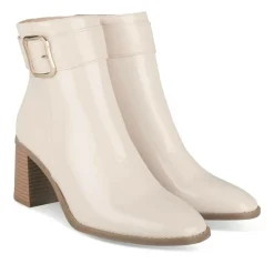 Bottines BEIGE Femme Motif Vernis Boucle