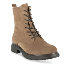 Bottines BEIGE Femme Motif Uni Lacets