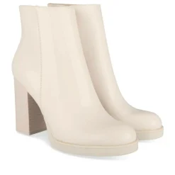 Bottines BEIGE Femme Motif Uni Fermeture éclair