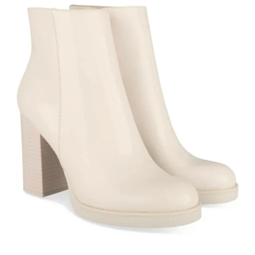 Bottines BEIGE Femme Motif Uni Fermeture éclair