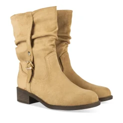 Bottines BEIGE Femme Motif Uni A Enfiler
