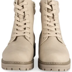 Bottines BEIGE Femme Motif Uni Lacets
