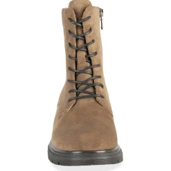 Bottines BEIGE Femme Motif Uni Lacets