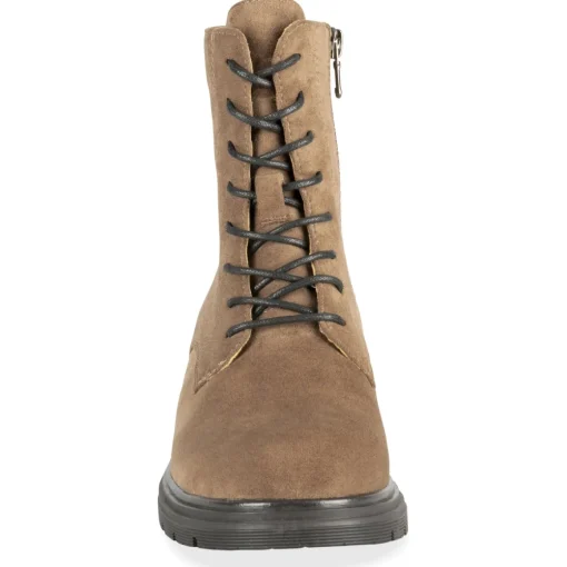 Bottines BEIGE Femme Motif Uni Lacets