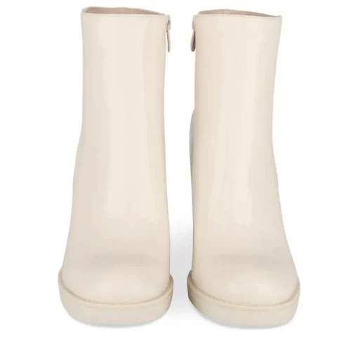 Bottines BEIGE Femme Motif Uni Fermeture éclair