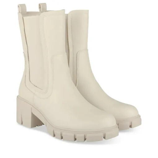 Bottines BEIGE Femme Motif Uni A Enfiler