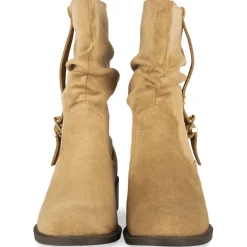 Bottines BEIGE Femme Motif Uni A Enfiler