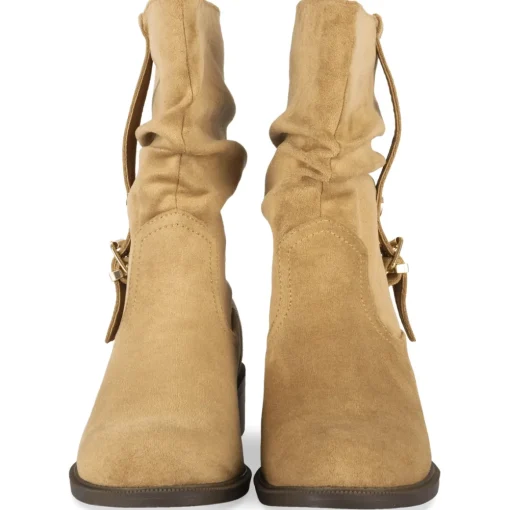 Bottines BEIGE Femme Motif Uni A Enfiler