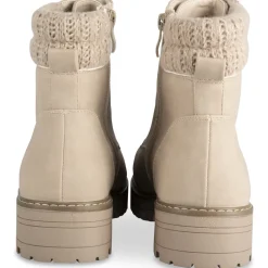 Bottines BEIGE Femme Motif Uni Lacets