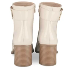 Bottines BEIGE Femme Motif Vernis Boucle
