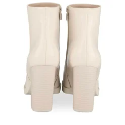 Bottines BEIGE Femme Motif Uni Fermeture éclair