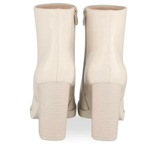 Bottines BEIGE Femme Motif Uni Fermeture éclair