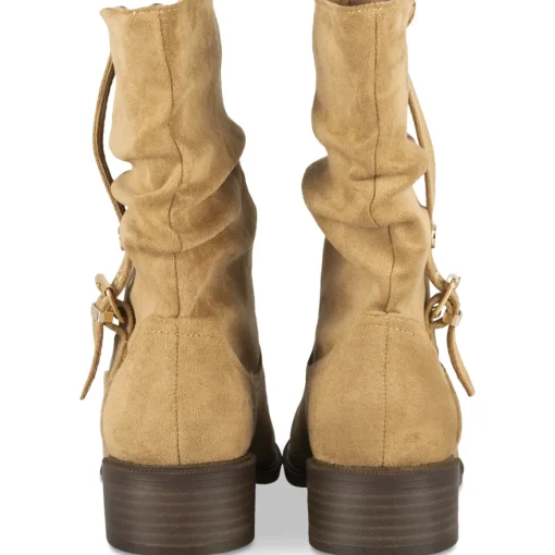 Bottines BEIGE Femme Motif Uni A Enfiler