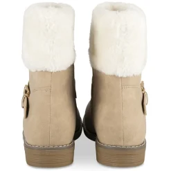 Bottines BEIGE Femme Motif Fausse Fourrure Fermeture éclair