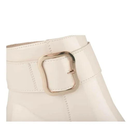 Bottines BEIGE Femme Motif Vernis Boucle