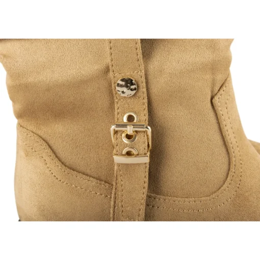 Bottines BEIGE Femme Motif Uni A Enfiler