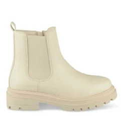 Bottines BEIGE Fille Motif Uni Fermeture éclair