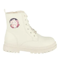 Bottines BEIGE Fille Motif Uni Lacets