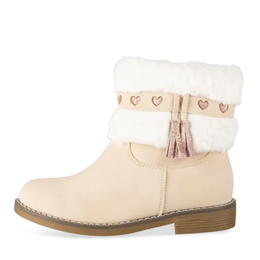 Bottines BEIGE Fille Motif Uni Fermeture éclair