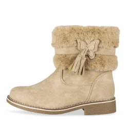 Bottines BEIGE Fille Motif Uni Fermeture éclair