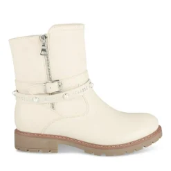 Bottines BEIGE Fille Motif Perle Fermeture éclair