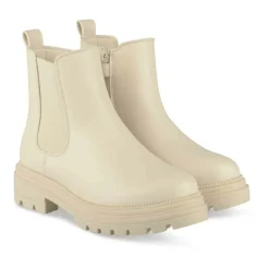 Bottines BEIGE Fille Motif Uni Fermeture éclair
