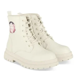 Bottines BEIGE Fille Motif Uni Lacets