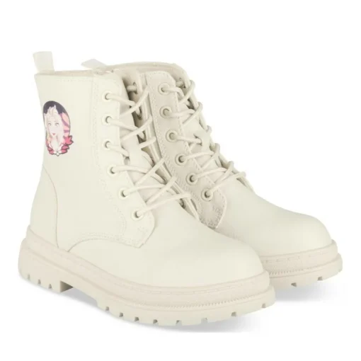 Bottines BEIGE Fille Motif Uni Lacets
