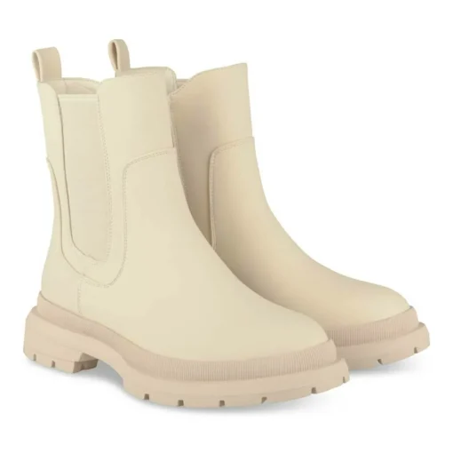 Bottines BEIGE Fille Motif Uni Fermeture éclair