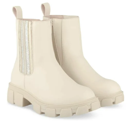 Bottines BEIGE Fille Motif Paillettes Fermeture éclair