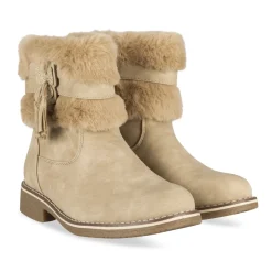 Bottines BEIGE Fille Motif Uni Fermeture éclair