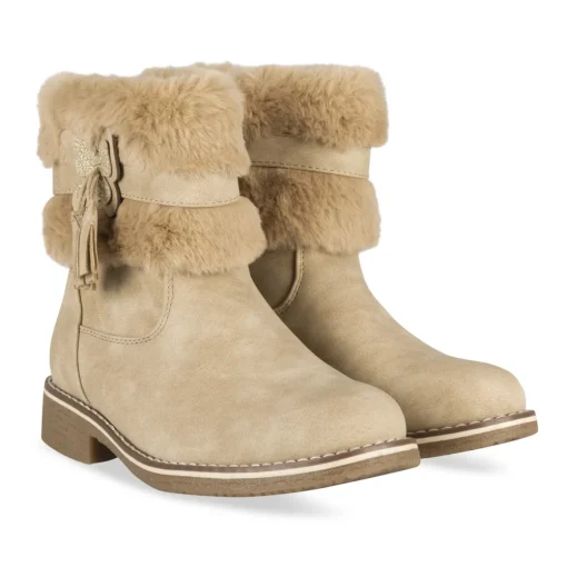 Bottines BEIGE Fille Motif Uni Fermeture éclair