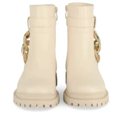 Bottines BEIGE Fille Motif Chaîne Fermeture éclair