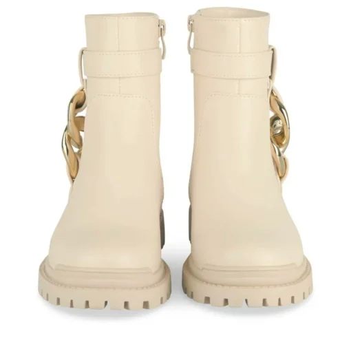 Bottines BEIGE Fille Motif Chaîne Fermeture éclair