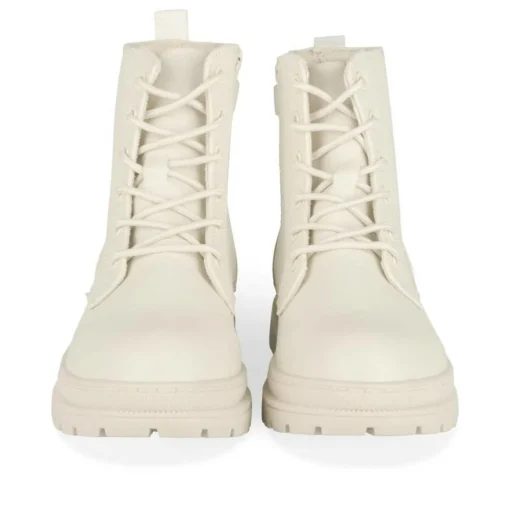 Bottines BEIGE Fille Motif Uni Lacets