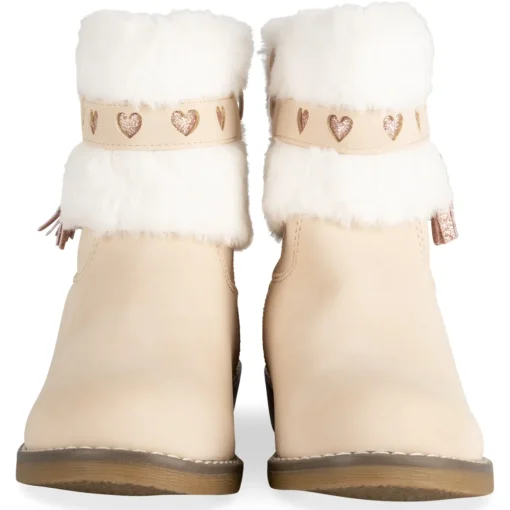 Bottines BEIGE Fille Motif Uni Fermeture éclair