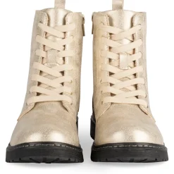 Bottines BEIGE Fille Motif Uni Lacets + Fermeture éclair