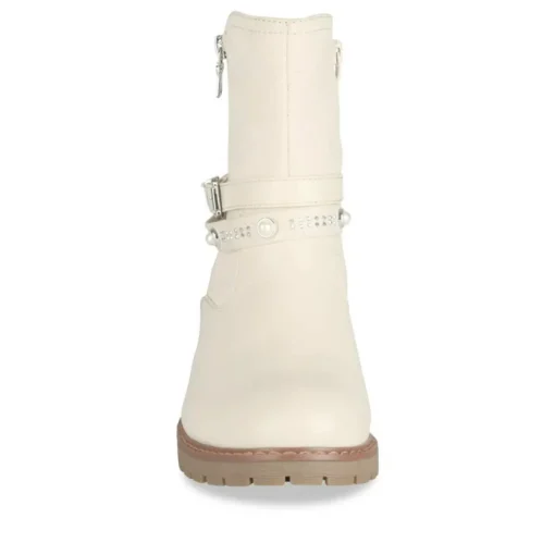 Bottines BEIGE Fille Motif Perle Fermeture éclair