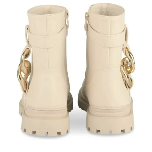 Bottines BEIGE Fille Motif Chaîne Fermeture éclair
