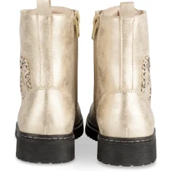 Bottines BEIGE Fille Motif Uni Lacets + Fermeture éclair