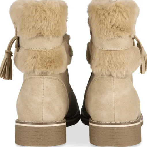 Bottines BEIGE Fille Motif Uni Fermeture éclair