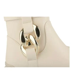 Bottines BEIGE Fille Motif Chaîne Fermeture éclair