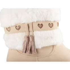 Bottines BEIGE Fille Motif Uni Fermeture éclair