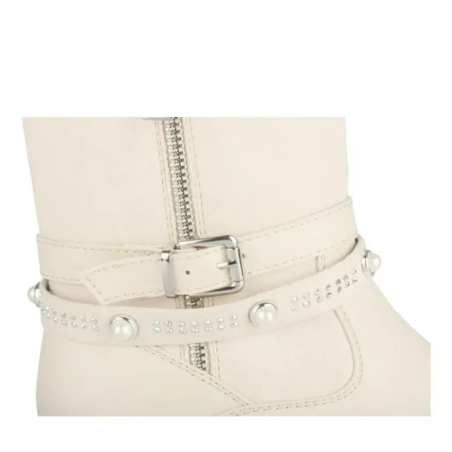 Bottines BEIGE Fille Motif Perle Fermeture éclair