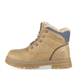 Bottines BEIGE Garçon Motif Uni Lacets